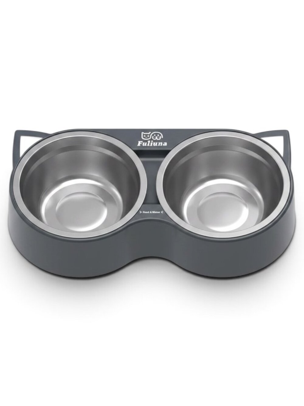 Fuliuna Heated Cat Bowl, Heated Pet Bowl with Double Stainless Steel Bowls 23 OZ